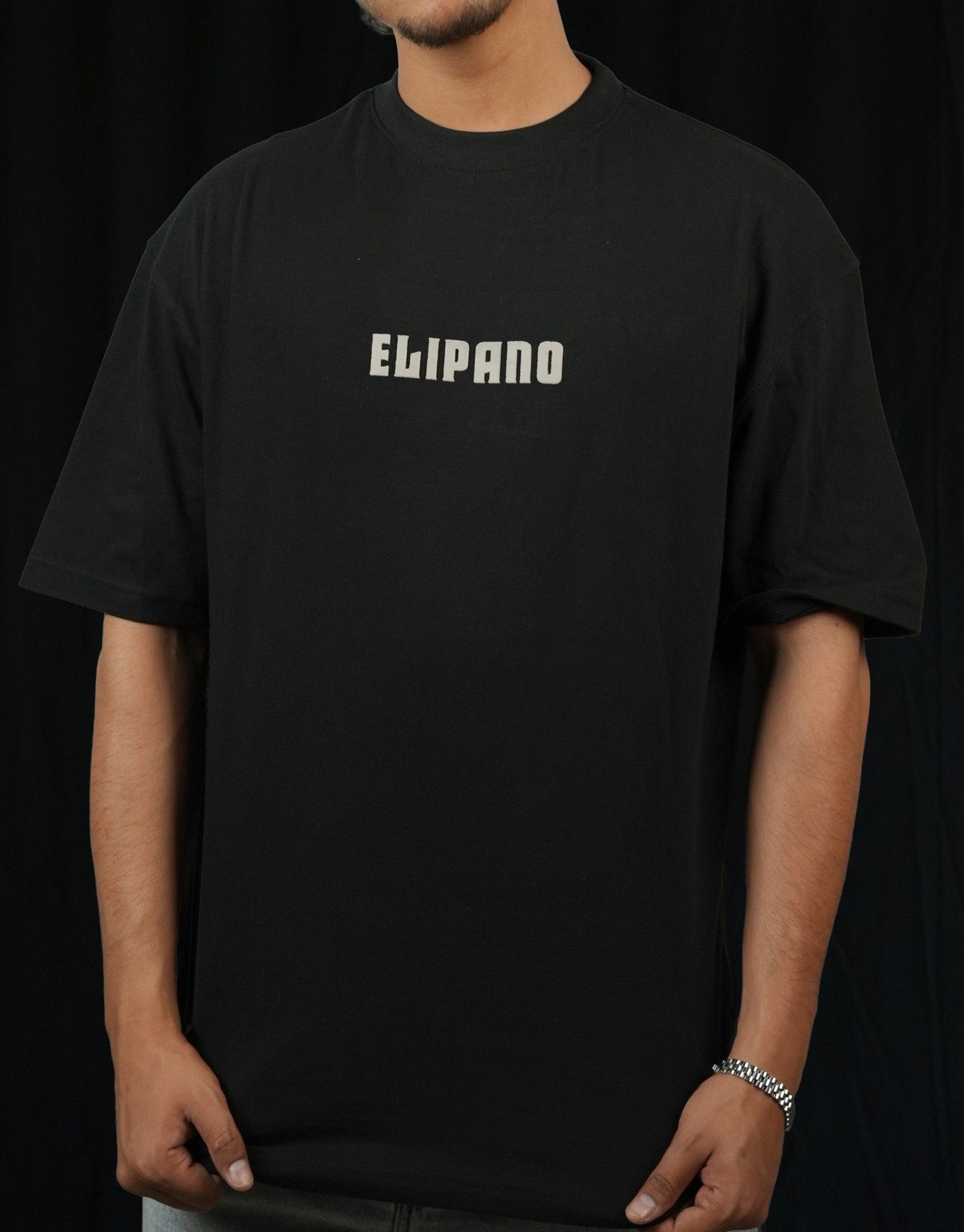 Black Oversized 3D Printed T-Shirt