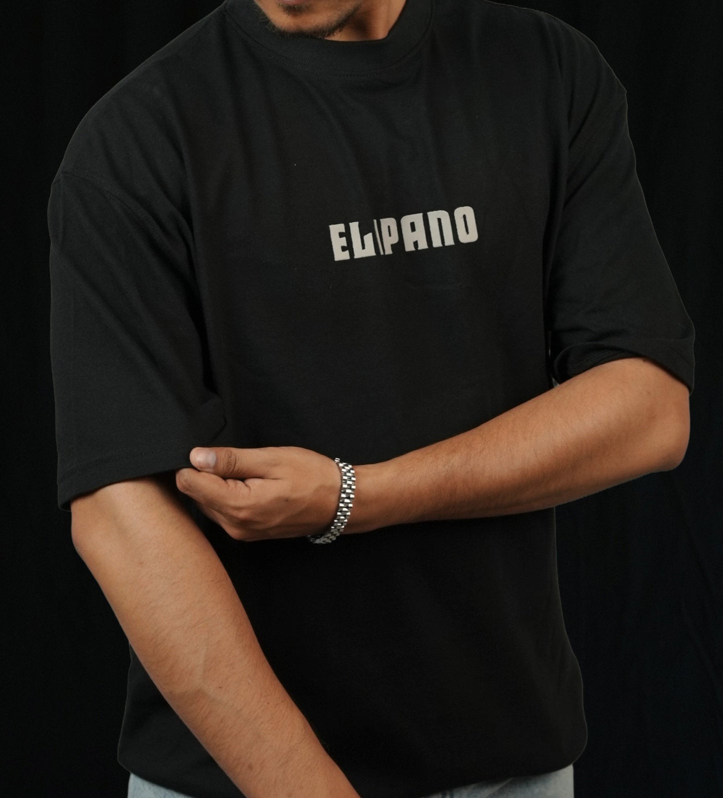 Black Oversized 3D Printed T-Shirt